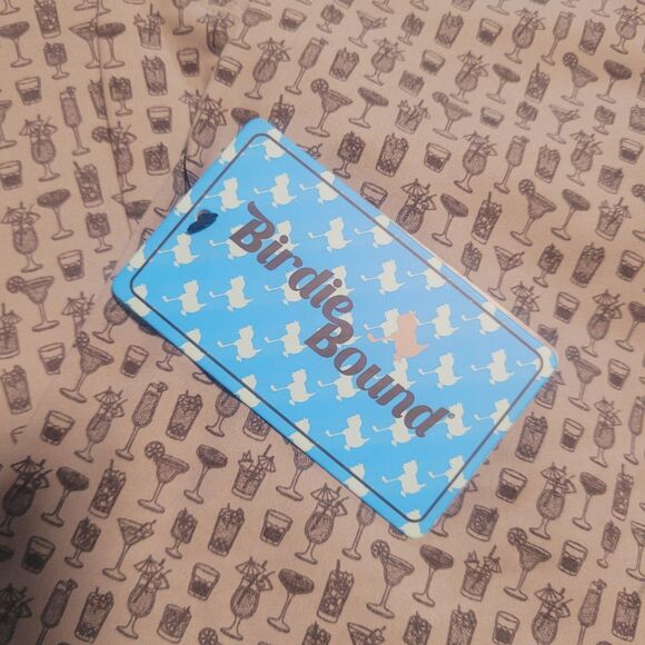 Birdie Bound Golf Pullover Mens XL Gray Cocktail Print 1/4 Zip Pockets Stretch - Picture 6 of 11